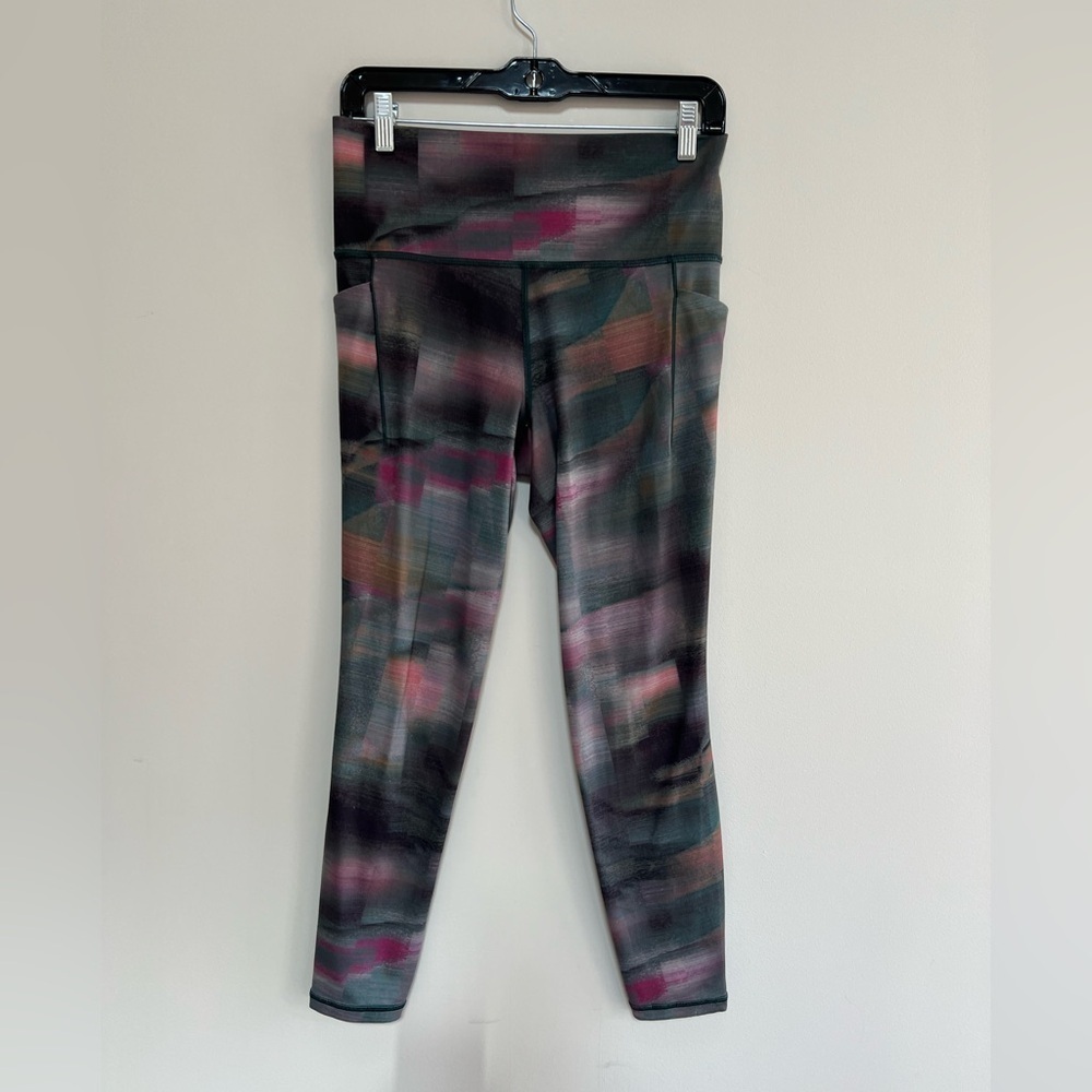Athleta Salutation Stash High Rise Abstract Multicolor Printed Tight Leggings, M